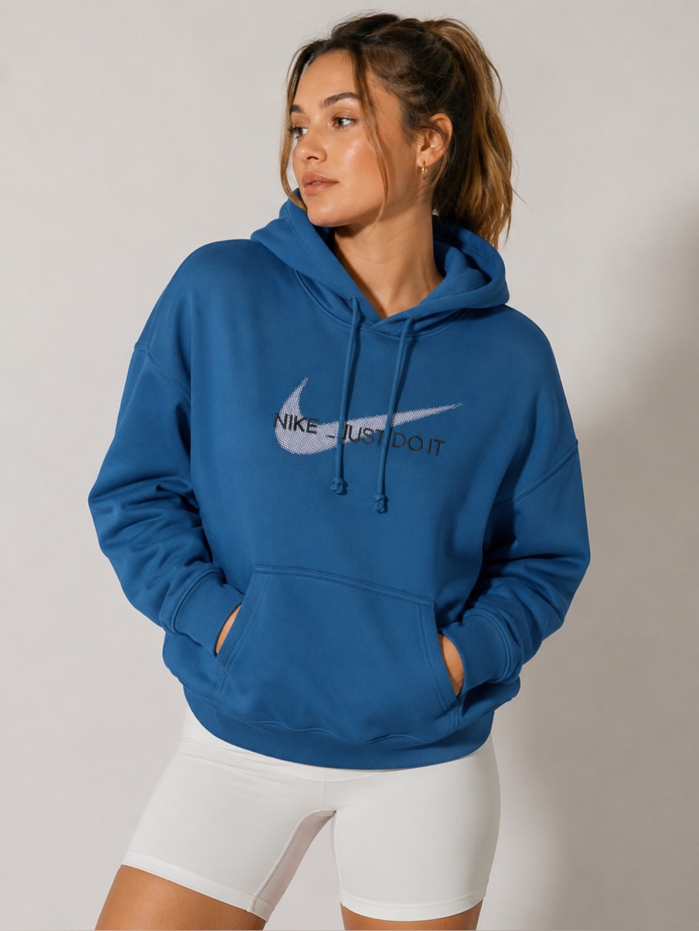 Nike Blue 'Just Do It' Swoosh Hoodie